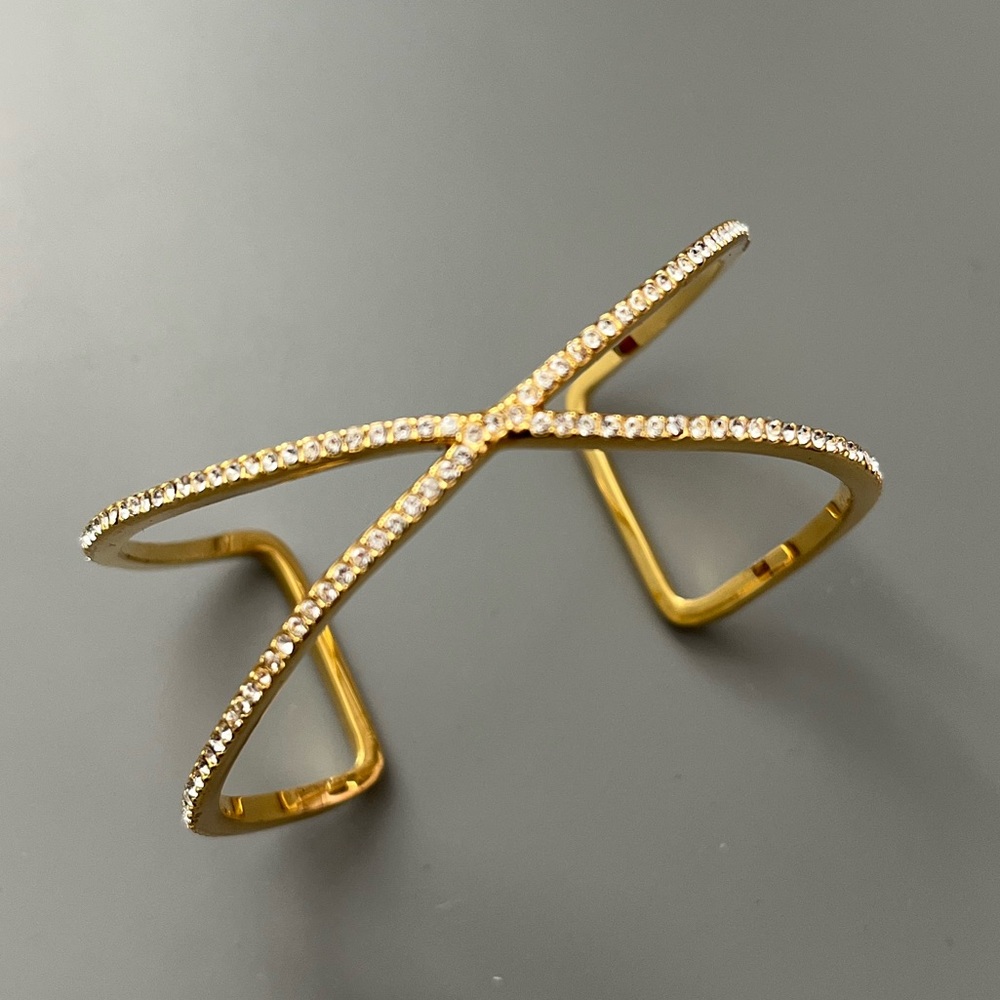 BaubleBar garland bracelet cuffs x2, gold